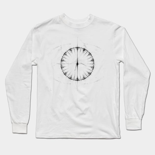 Black Circle Long Sleeve T-Shirt by astrellonart